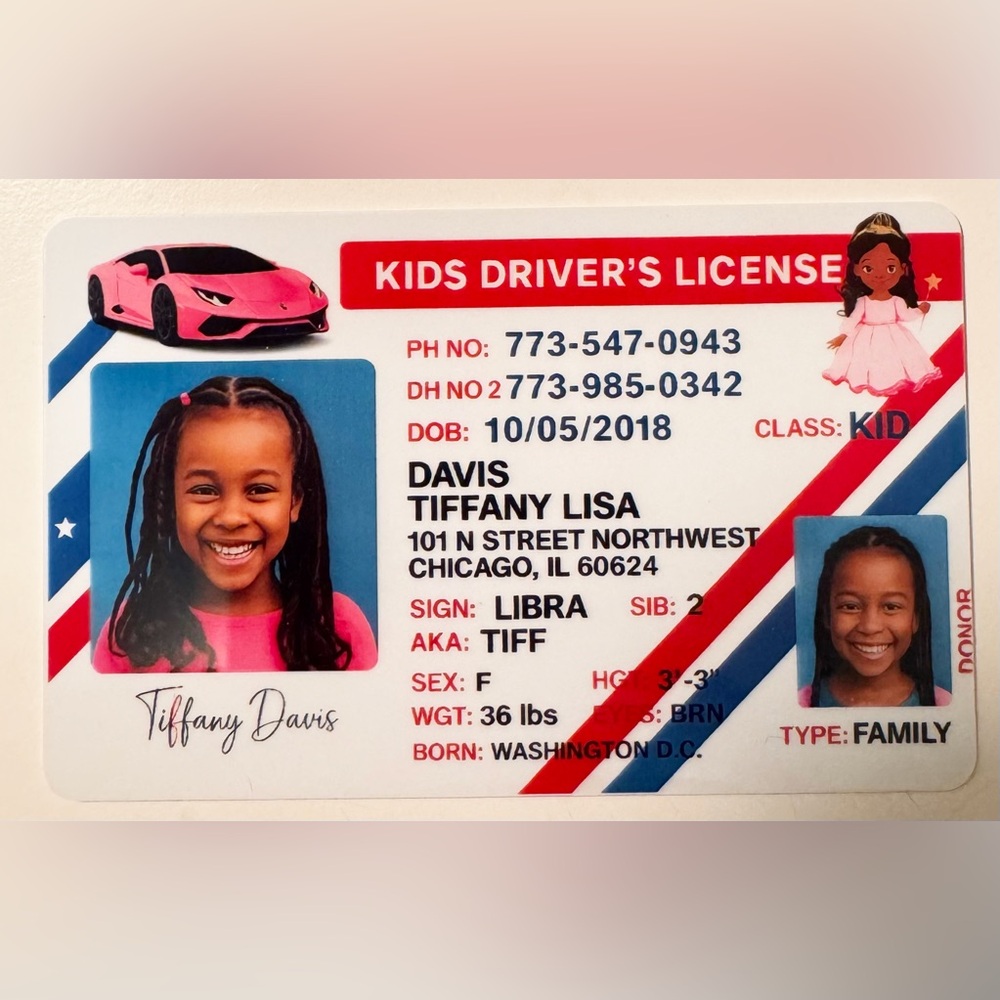 Custom Kids NoveltyCard – Personalized Child ID Card | Fun Novelty Gift